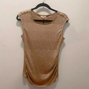 NWT Calvin Klein Sleeveless Metallic Top w Buttons